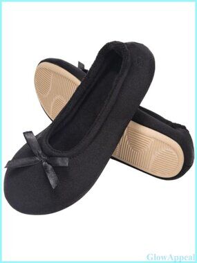 Satin Ballerina Slippers Memory Foam House Indoor Shoes
